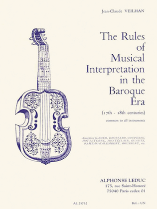 Book cover for The Rules Of Musical Interpretation In The Baroque Era (book)