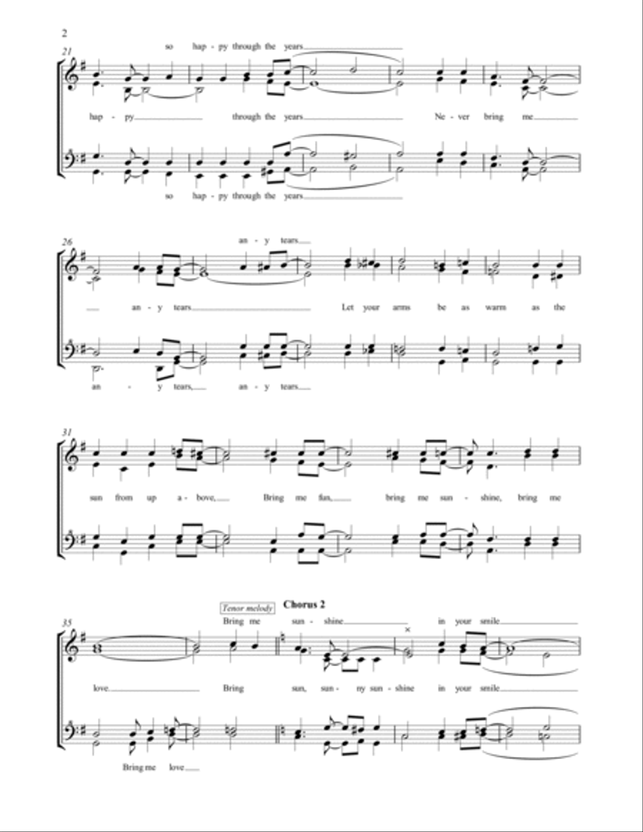 Bring Me Sunshine SSAA scores gallery preview page 2