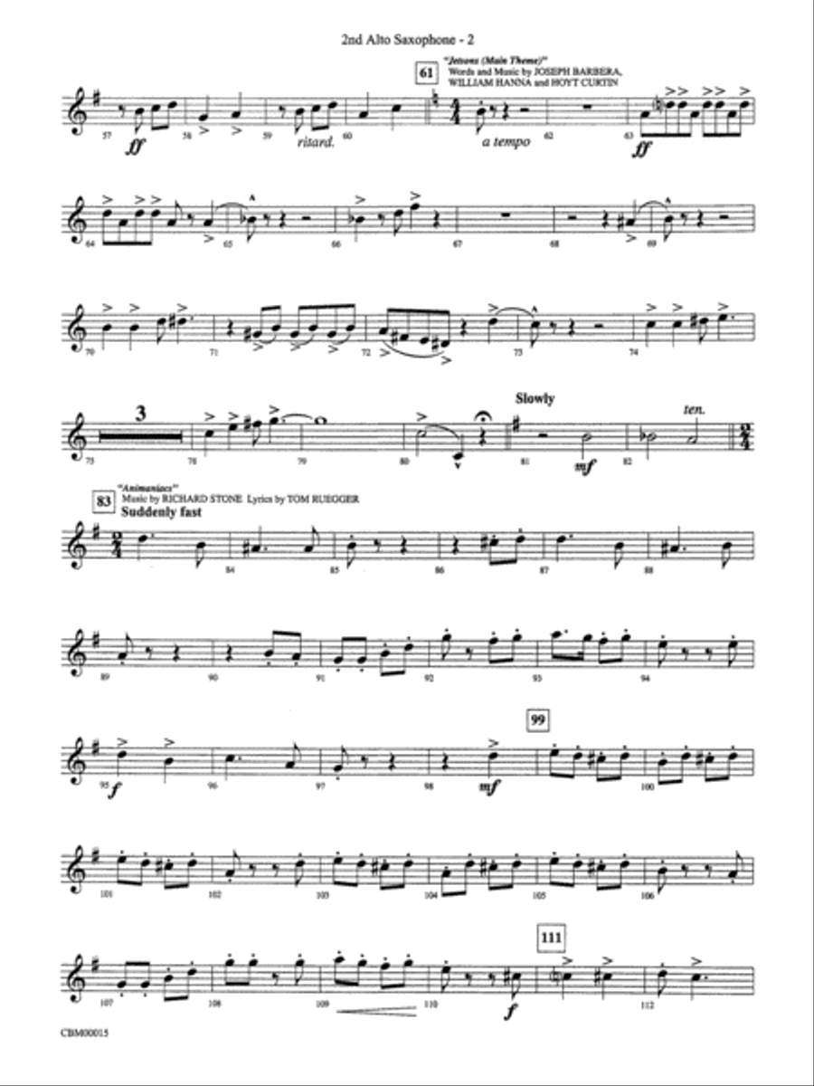 Cartoon Carnival (Medley): 2nd E-flat Alto Saxophone Concert Band scores gallery preview page 2