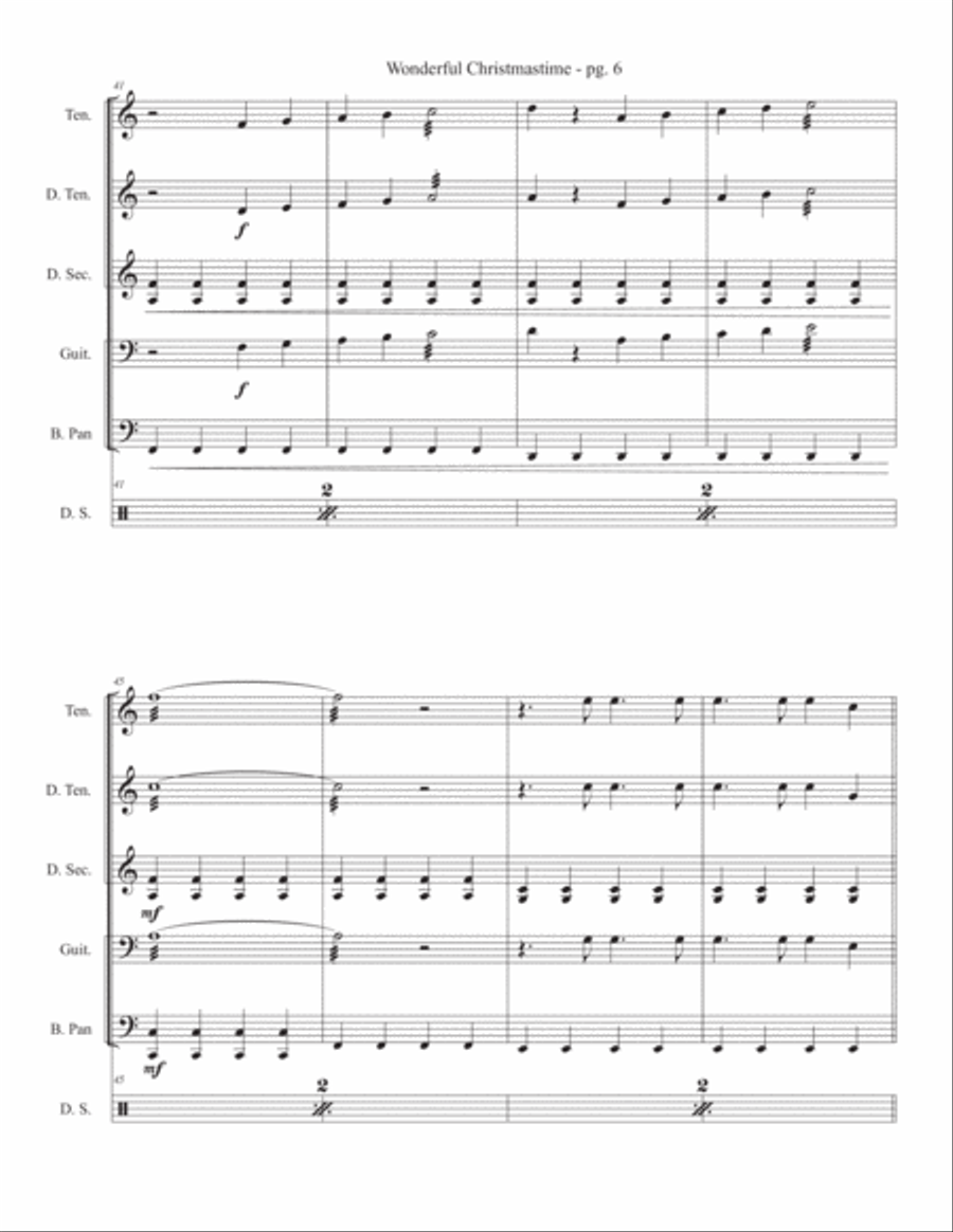 Wonderful Christmastime Wonderful Christmastime Percussion Ensemble scores gallery preview page 6