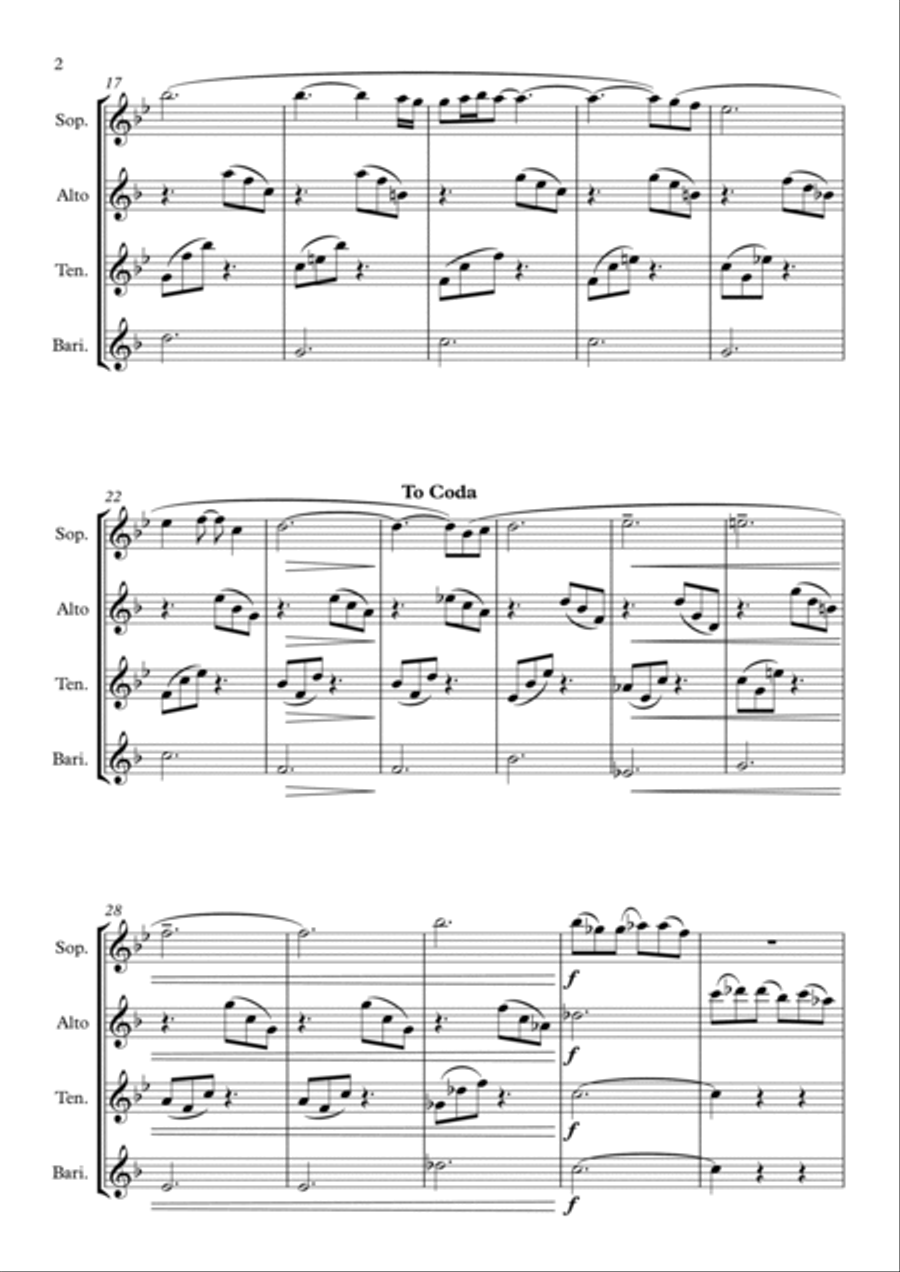 Cavatina Saxophone Quartet scores gallery preview page 2