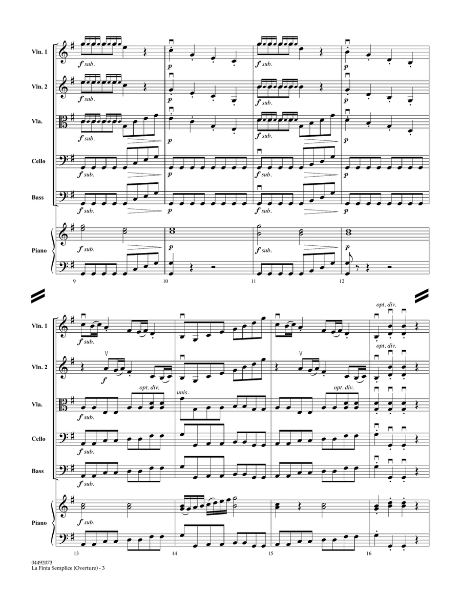 La Finta Semplice (Overture) - Conductor Score (Full Score) String Orchestra scores gallery preview page 3