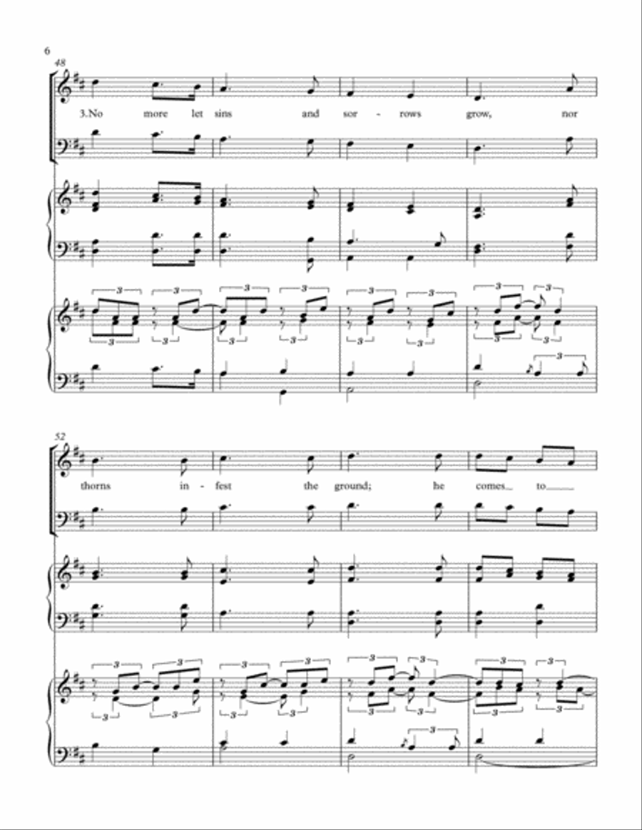 Joy to the World, for SATB/Congregation, Piano and Organ 4-Part scores gallery preview page 6