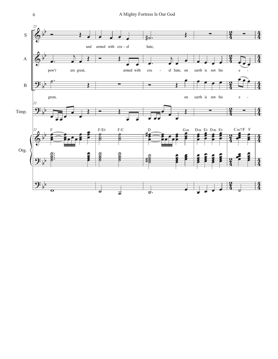 A Mighty Fortress Is Our God (Vocal Trio - (SAB) 3-Part scores gallery preview page 6