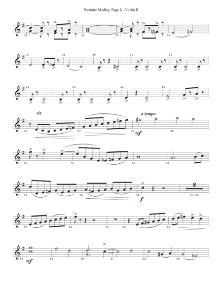Patriotic Medley - Violin 2