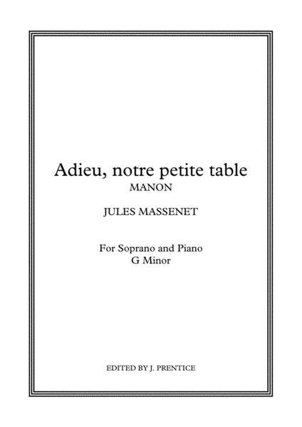Adieu, mon petite table - Manon (G Minor) image number null