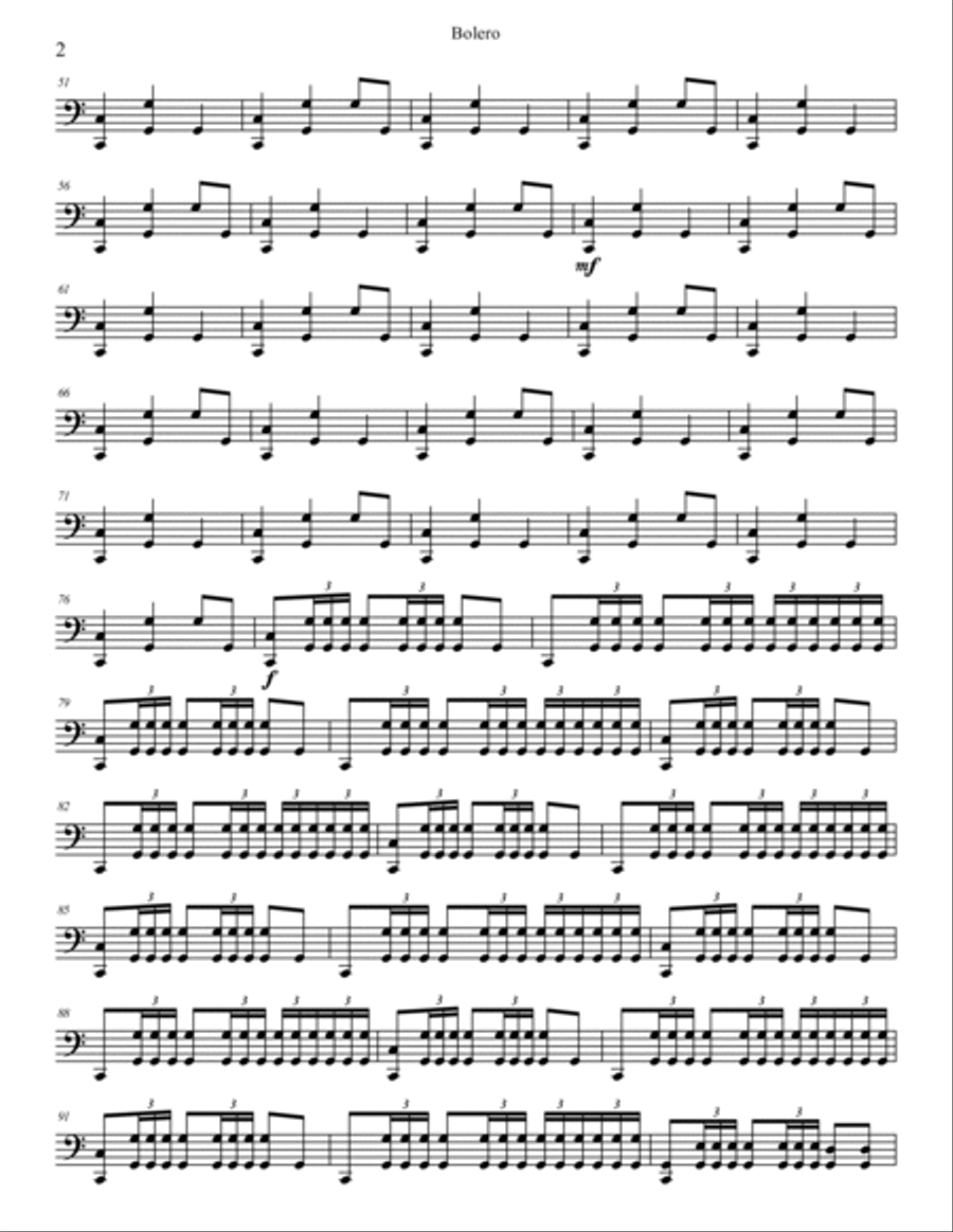 Bolero by Ravel (arranged for String Trio) String Trio scores gallery preview page 5