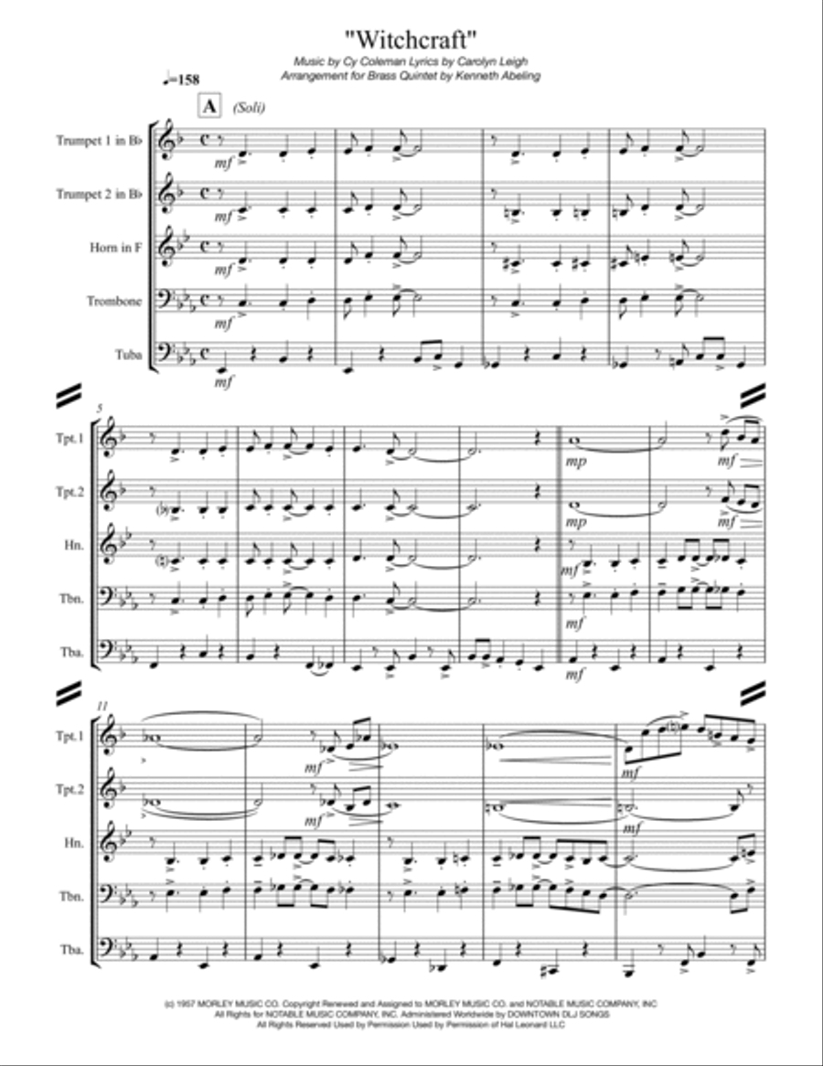 Witchcraft Brass Ensemble scores gallery preview page 2