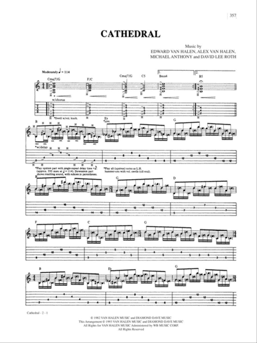 Cathedral Cathedral Guitar Tablature scores gallery preview page 1