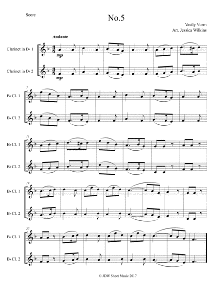 Easy clarinet clearance duets