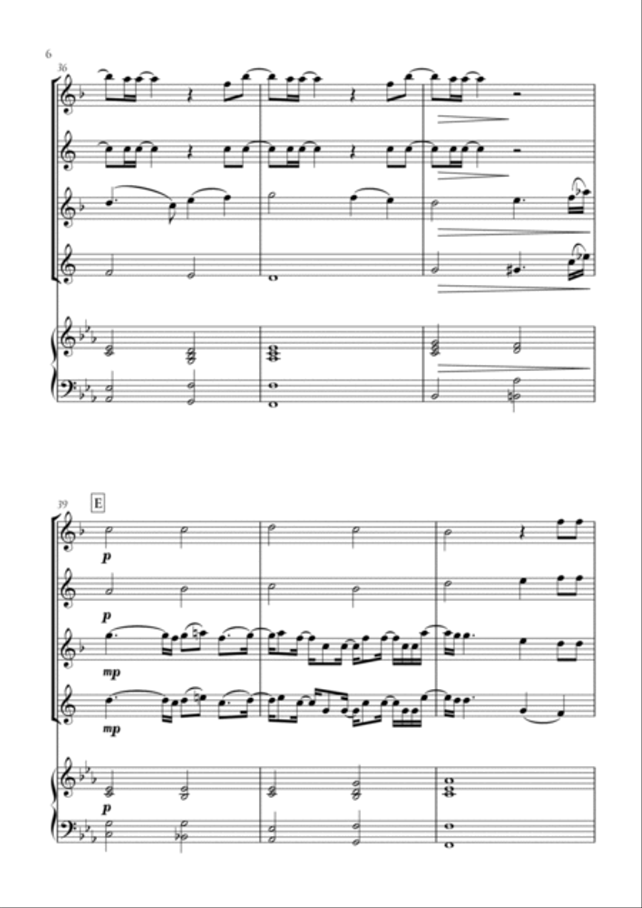 When We Were Young Woodwind Quartet scores gallery preview page 6