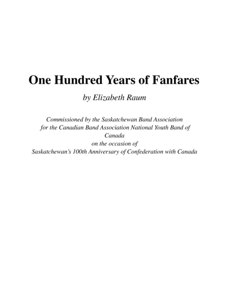 One Hundred Years of Fanfares by Elizabeth Raum Concert Band - Digital Sheet Music