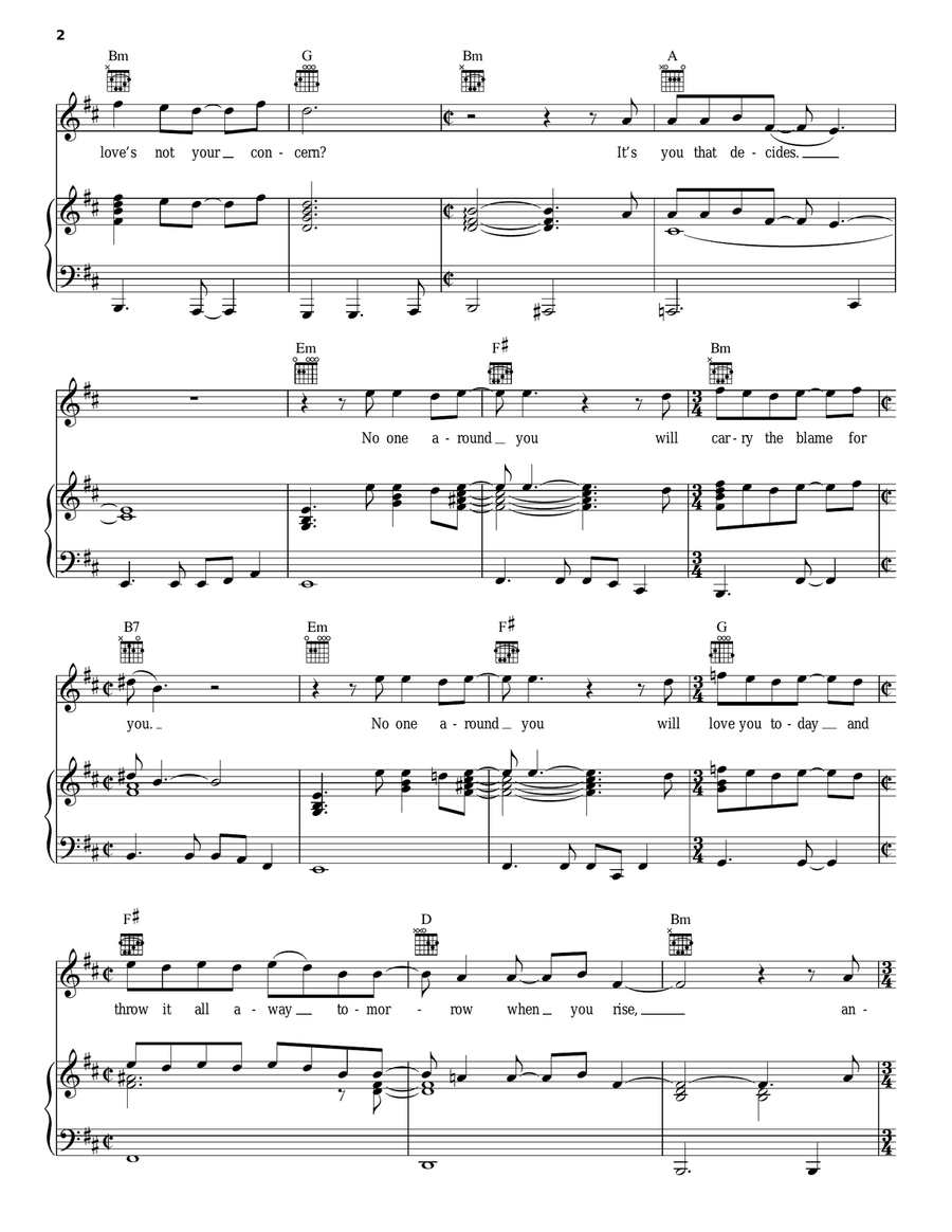 Run Of The Mill Piano, Vocal, Guitar scores gallery preview page 2