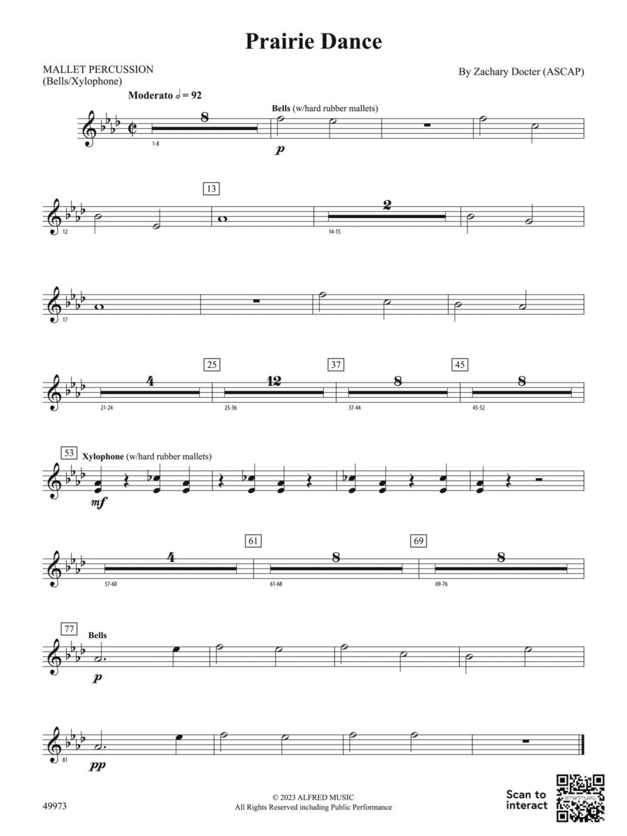 Prairie Dance: Mallets Prairie Dance: Mallets Concert Band scores gallery preview page 1