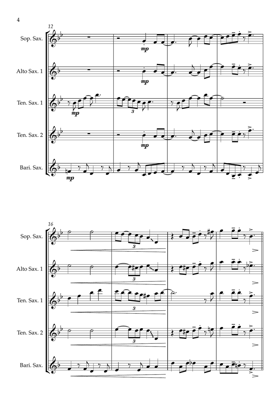Have Yourself A Merry Little Christmas from MEET ME IN ST. LOUIS Saxophone Quintet scores gallery preview page 4