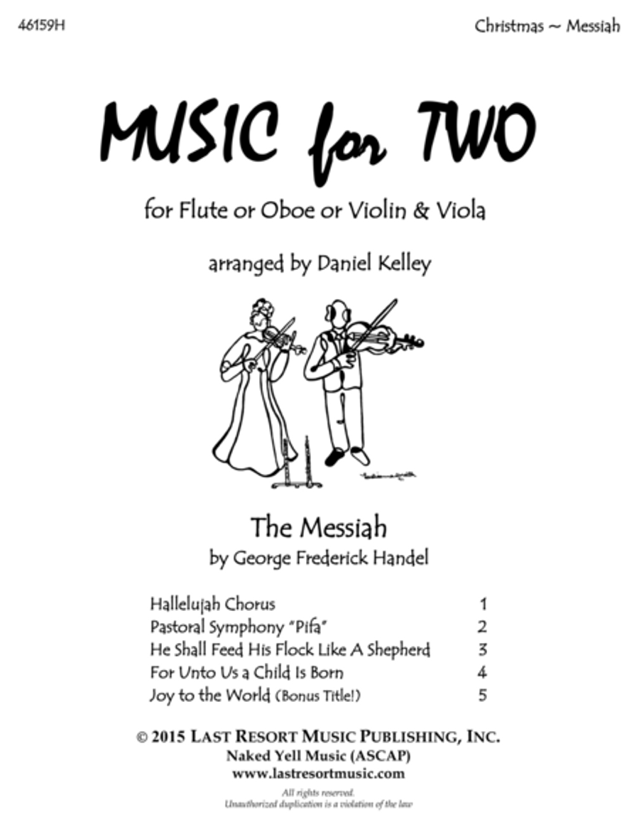 Handel's Messiah - Duet - for Flute or Oboe or Violin & Viola - Music for Two Small Ensemble scores gallery preview page 1