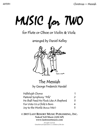 Book cover for Handel's Messiah - Duet - for Flute or Oboe or Violin & Viola - Music for Two