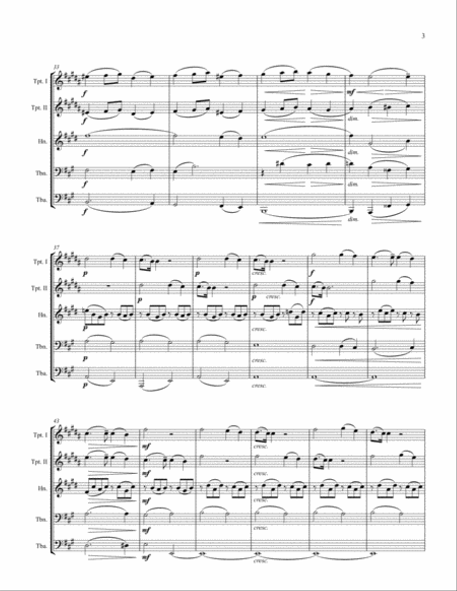 Panis Angelicus, Cesar Franck for Brass Quintet Brass Quintet scores gallery preview page 3