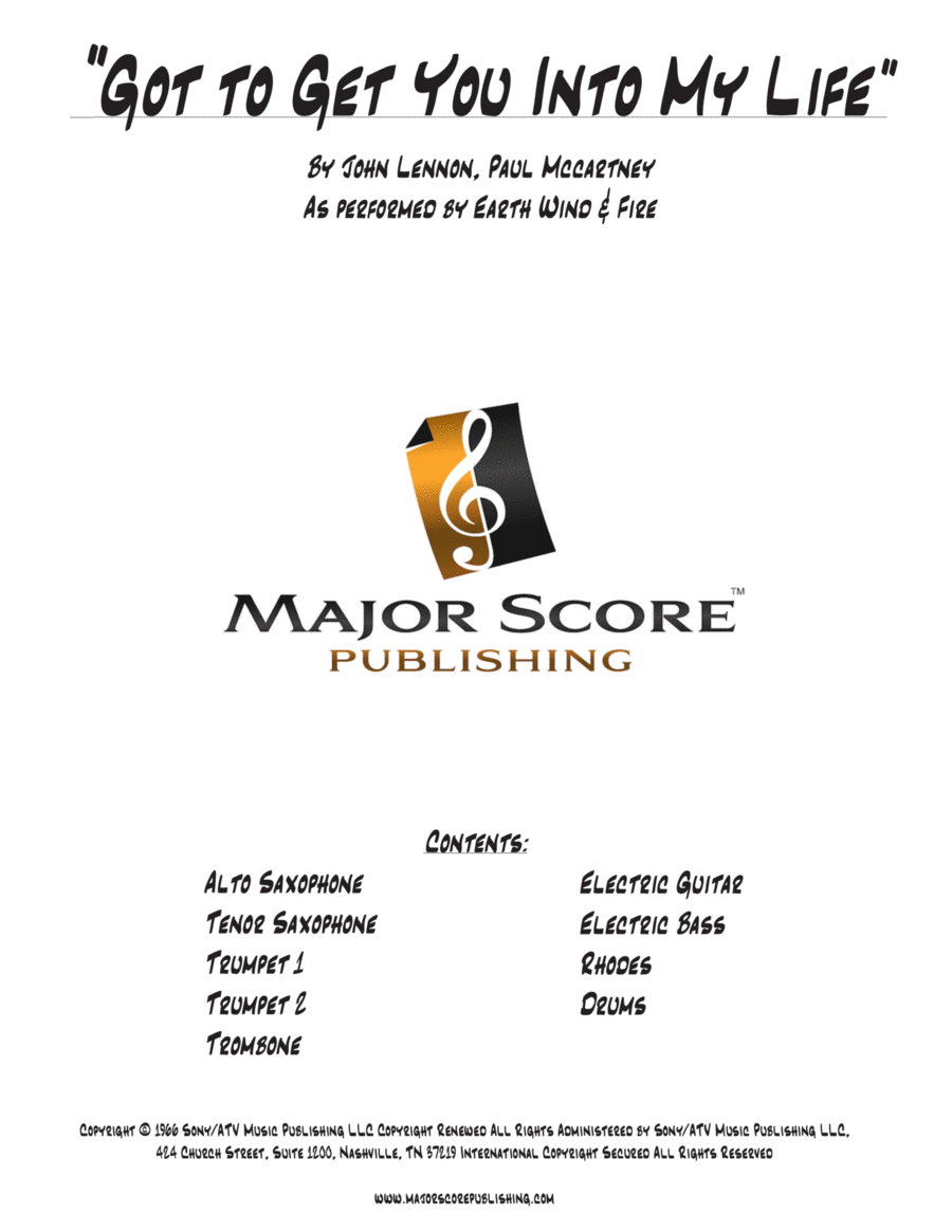 Got To Get You Into My Life Tenor Saxophone scores gallery preview page 1