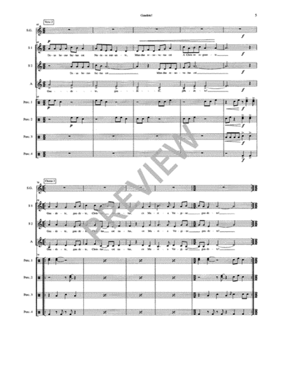 Gaudete! - SSA (Full Score and Percussion Parts) image number null