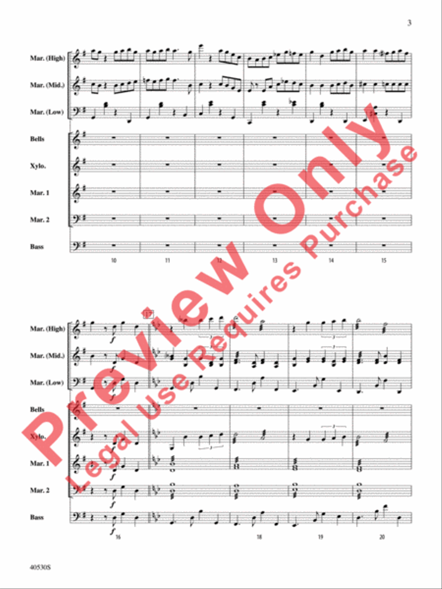 Por Una Cabeza Percussion Ensemble scores gallery preview page 4