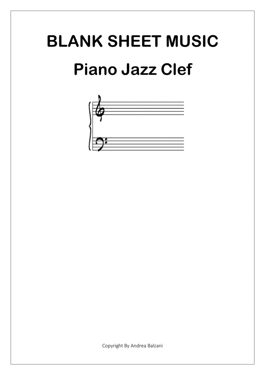 📝 Empty Blank Music Staff (Piano Jazz Clef)