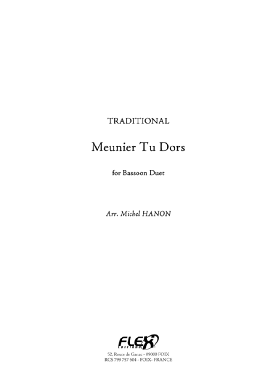 Meunier Tu Dors Woodwind Duet scores gallery preview page 1