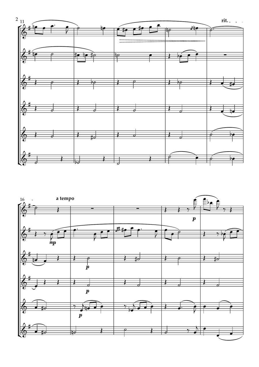Night-Time in New York A Blue Waltz for Flute Choir Flute Choir scores gallery preview page 3