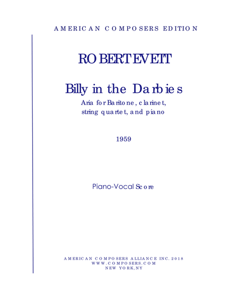 [Evett] Billy in the Darbies (Piano Reduction)