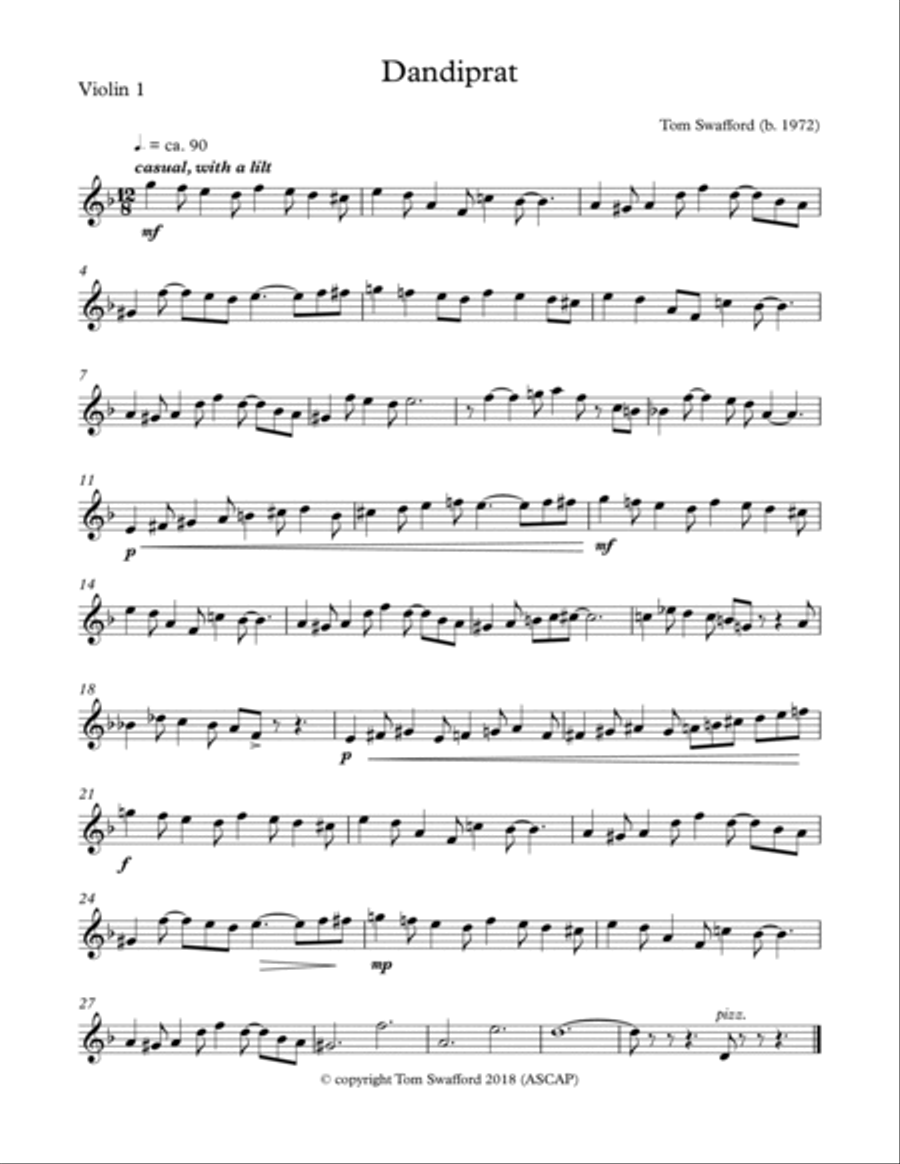 Dandiprat for three violins String Trio scores gallery preview page 4