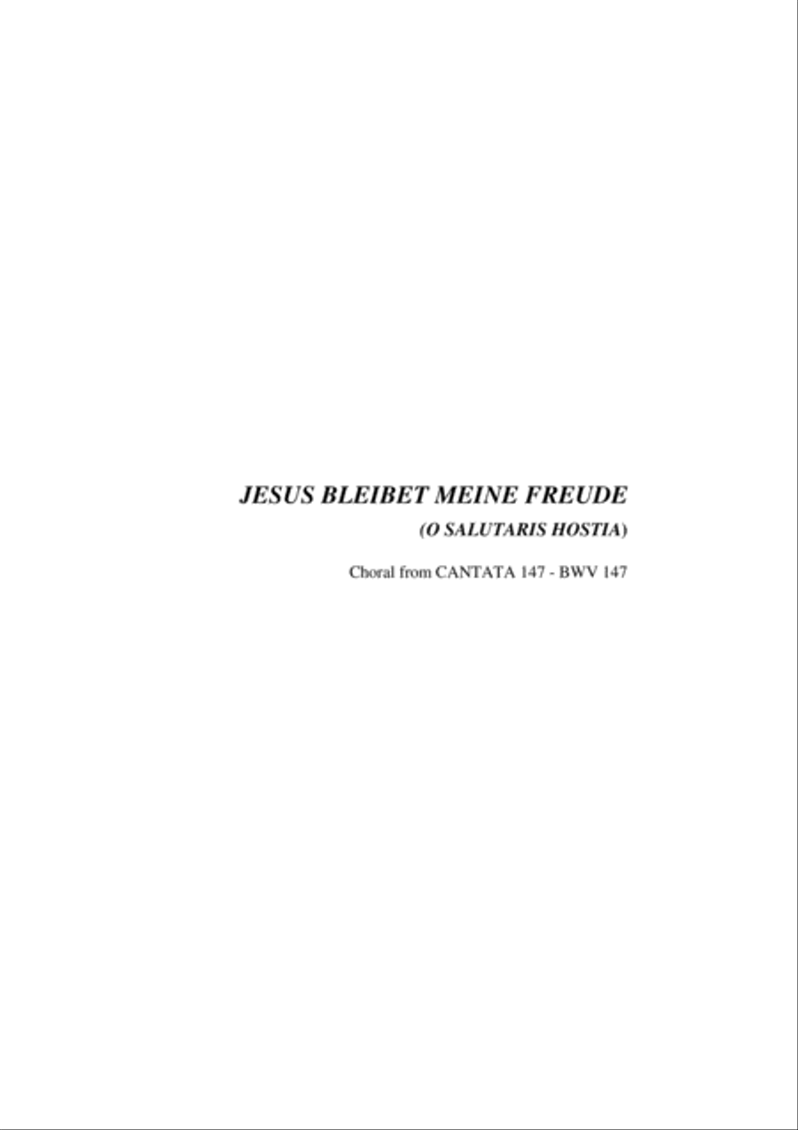 JESUS BLEIBET MEINE FREUDE - Choral from CANTATA 147 - BWV 147 - SATB Choir, Organ and Solo Instrume 4-Part scores gallery preview page 1