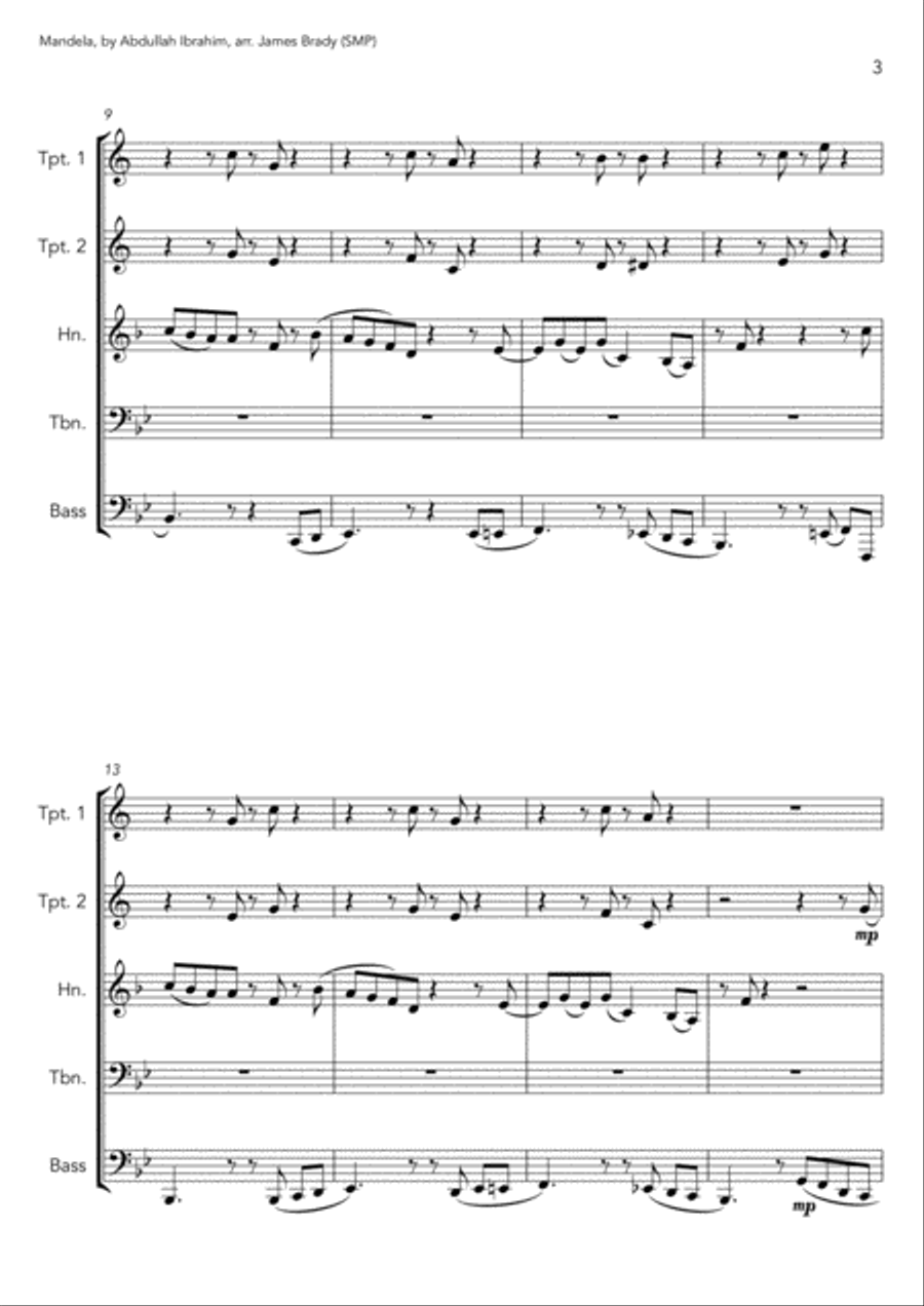 Mandela Brass Ensemble scores gallery preview page 3