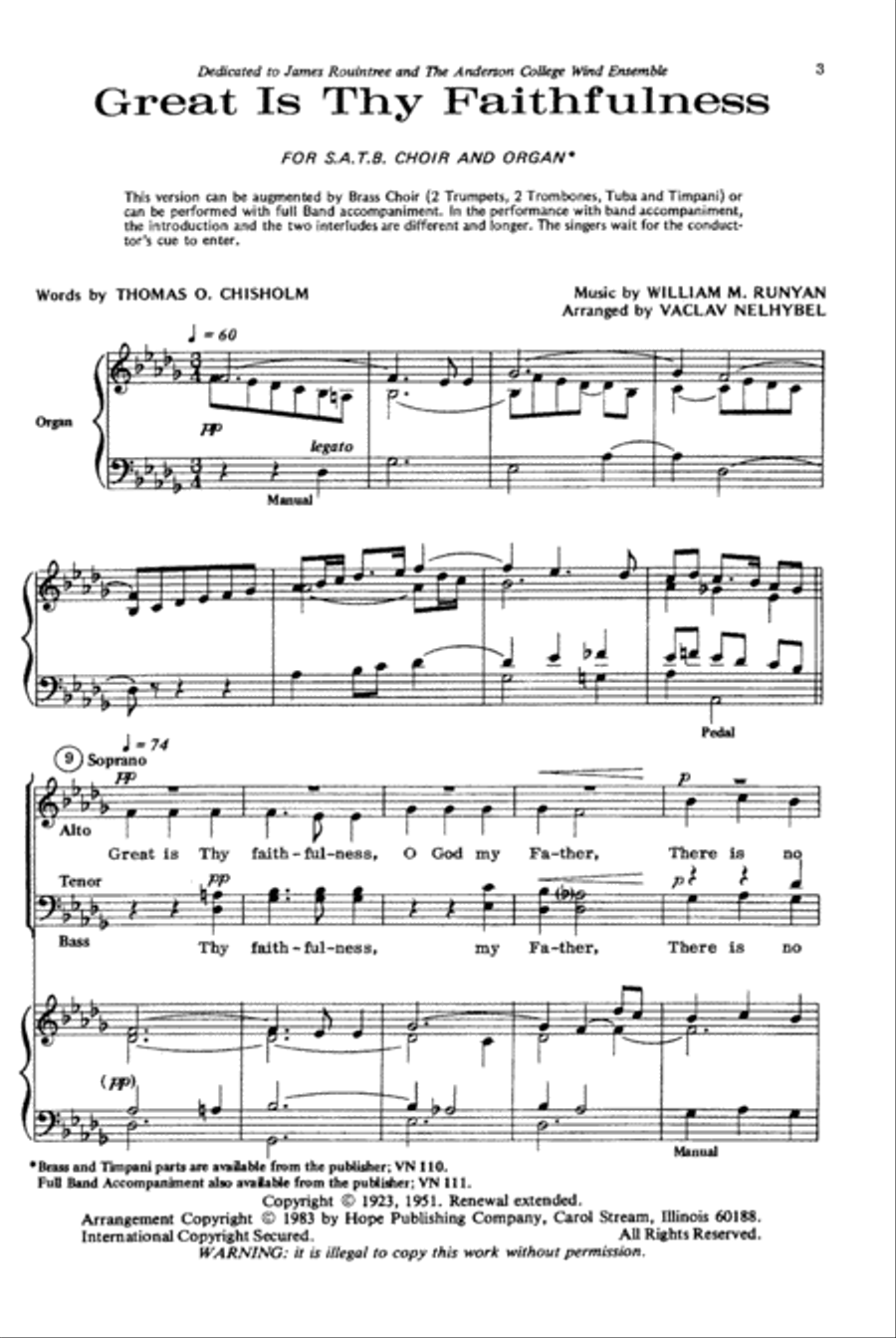 Great Is Thy Faithfulness 4-Part scores gallery preview page 13