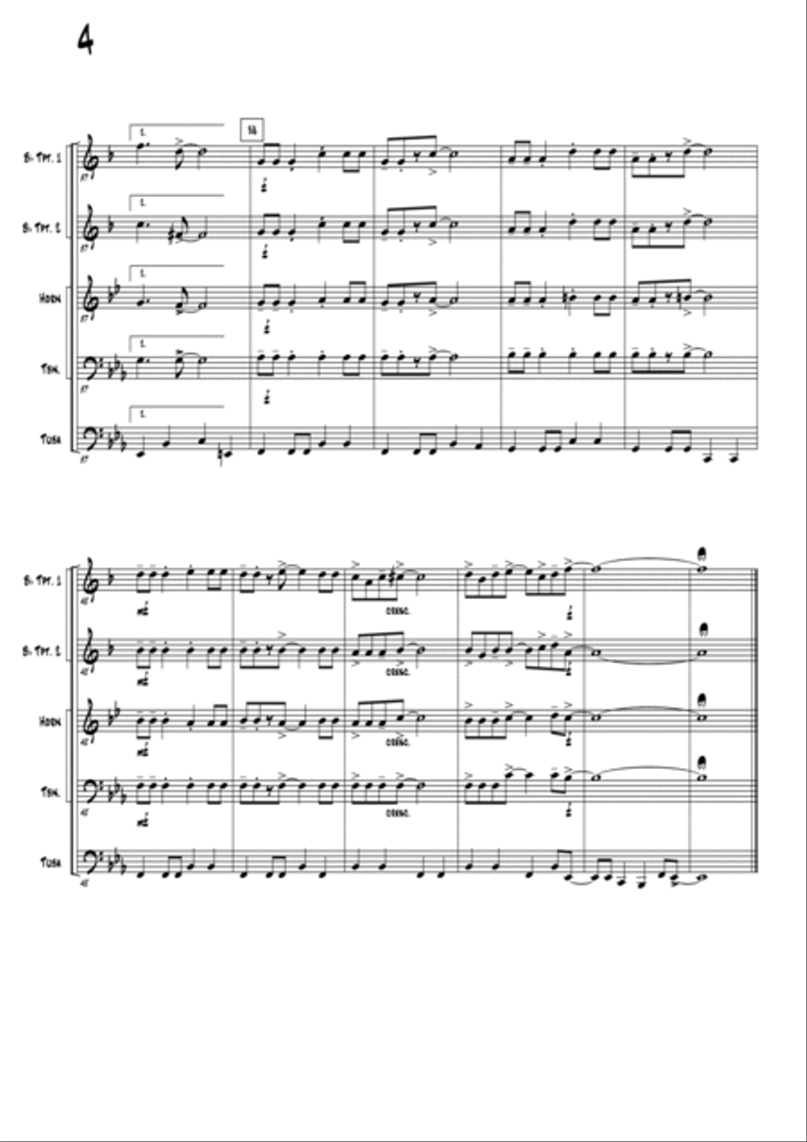 Rockin' Around The Christmas Tree Brass Ensemble scores gallery preview page 5