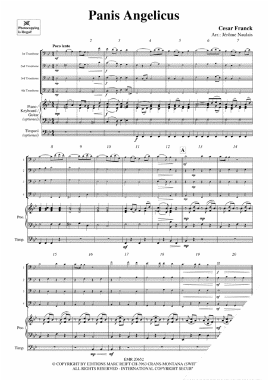 Panis Angelicus Trombone Quartet scores gallery preview page 3