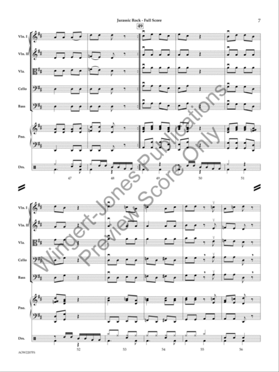 Jurassic Rock (Score) String Orchestra scores gallery preview page 6