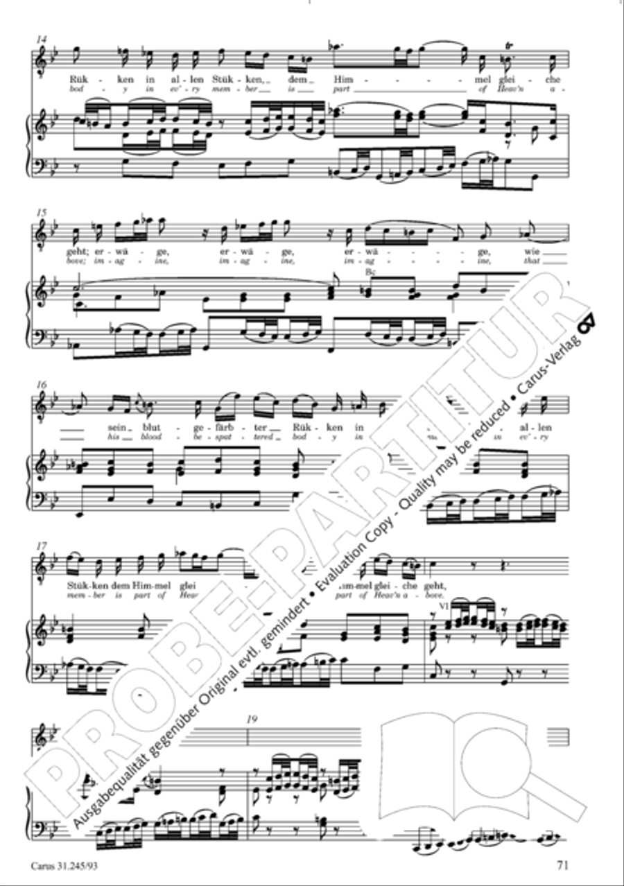 St. John Passion (Johannes-Passion) 4-Part scores gallery preview page 72
