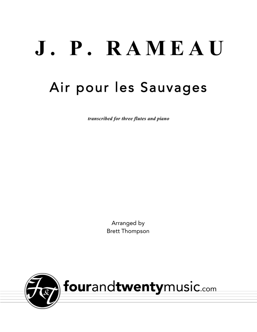Air pour les Sauvages, arranged for three flutes and piano Flute Solo scores gallery preview page 1