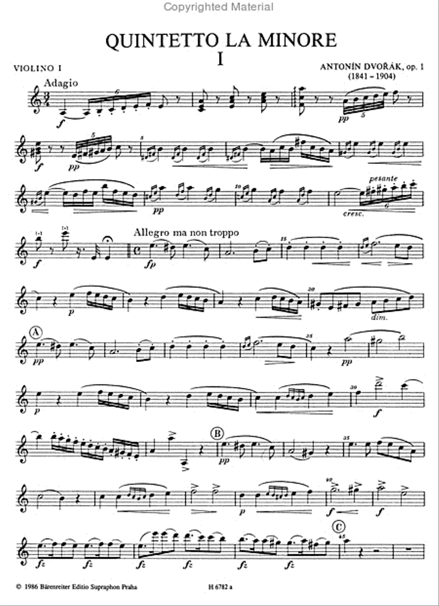 Streichquintett a-Moll, op. 1 String Quintet scores gallery preview page 2
