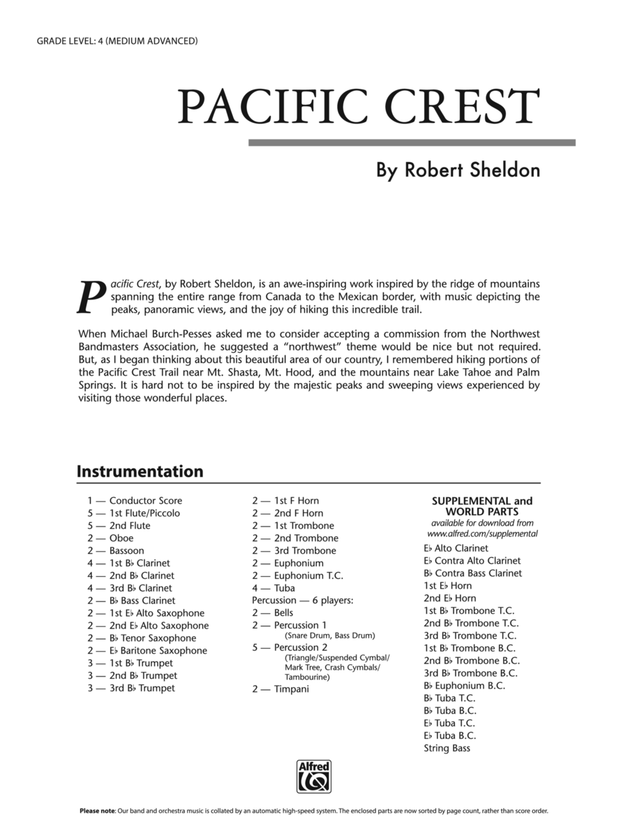 Pacific Crest: Score Concert Band scores gallery preview page 1
