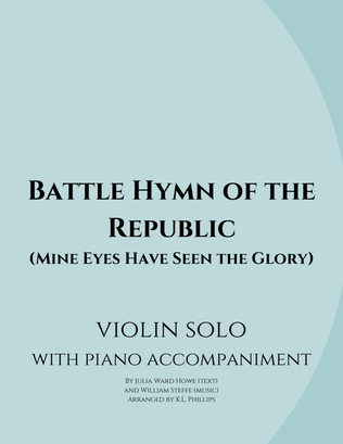 Book cover for The Battle Hymn of the Republic - Violin Solo with Piano Accompaniment