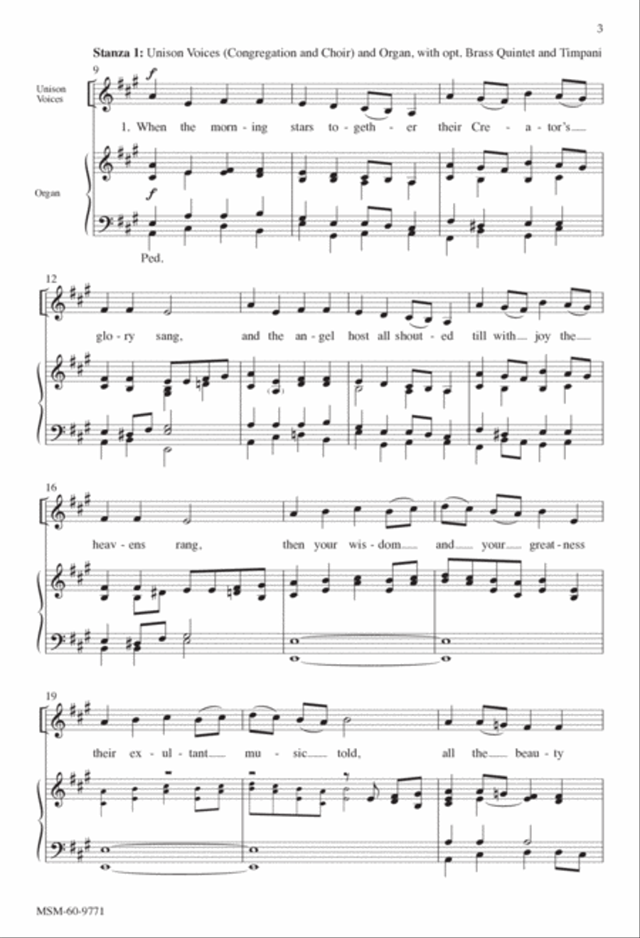 When the Morning Stars Together 4-Part scores gallery preview page 3