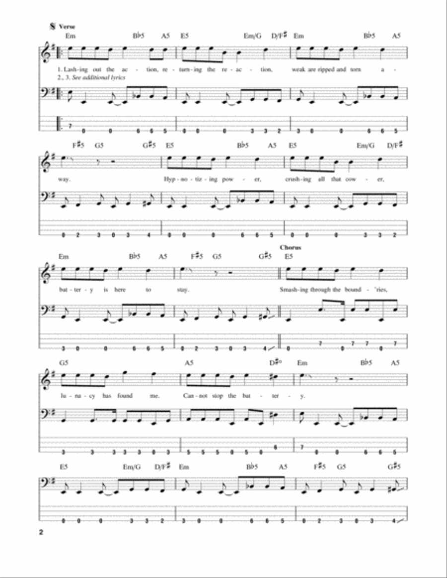 Battery Guitar Tablature scores gallery preview page 2
