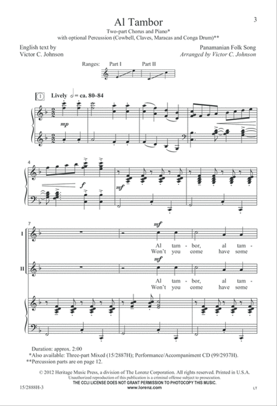 Al Tambor 2-Part scores gallery preview page 3