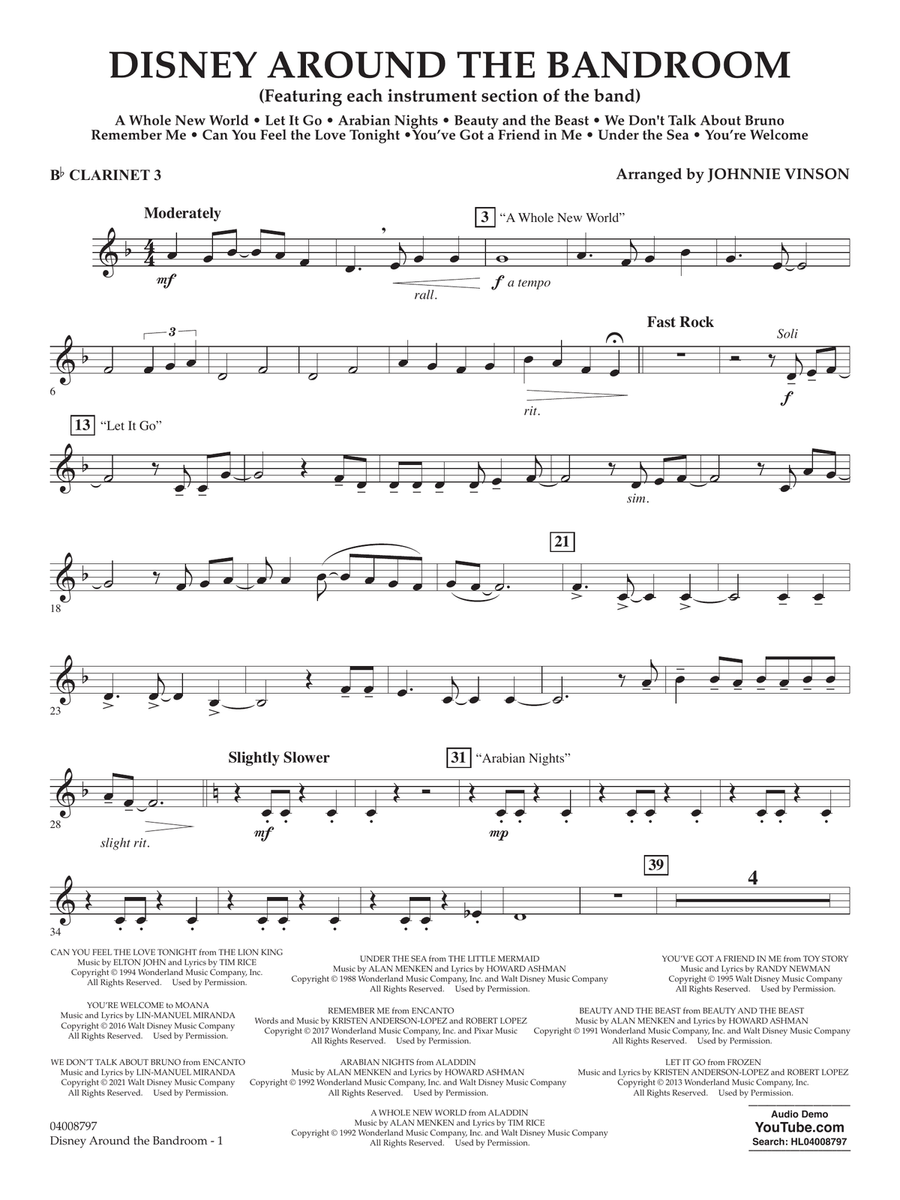 Disney Around the Bandroom - Bb Clarinet 3