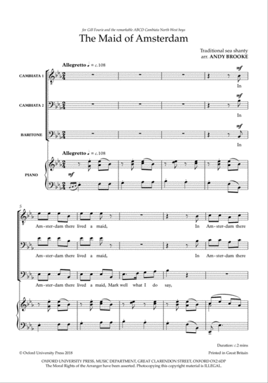The Maid of Amsterdam Choir scores gallery preview page 2