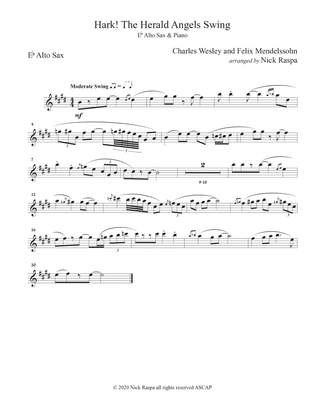 Book cover for Hark! The Herald Angels Swing (Alto Sax & Piano) Alto Sax part