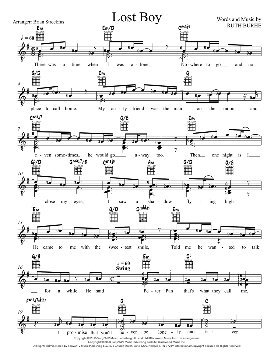 Lost Boy Acoustic Guitar scores gallery preview page 1