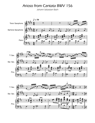 Arioso BWV 156 - Tenor and Baritone Sax Duet w/ Piano