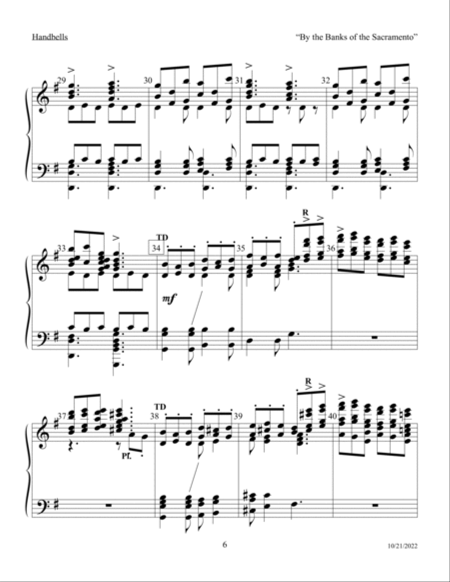 By the Banks of the Sacramento: a Delta Chanty Handbell Choir scores gallery preview page 6